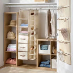 Set da 3 Organizer da Armadio Sospesi, Color Sabbia | 16 Ripiani per Vestiti e Scarpe