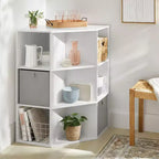 Libreria ad Angolo a 9 Cubi Bianca | Organizer da Angolo da 91 cm