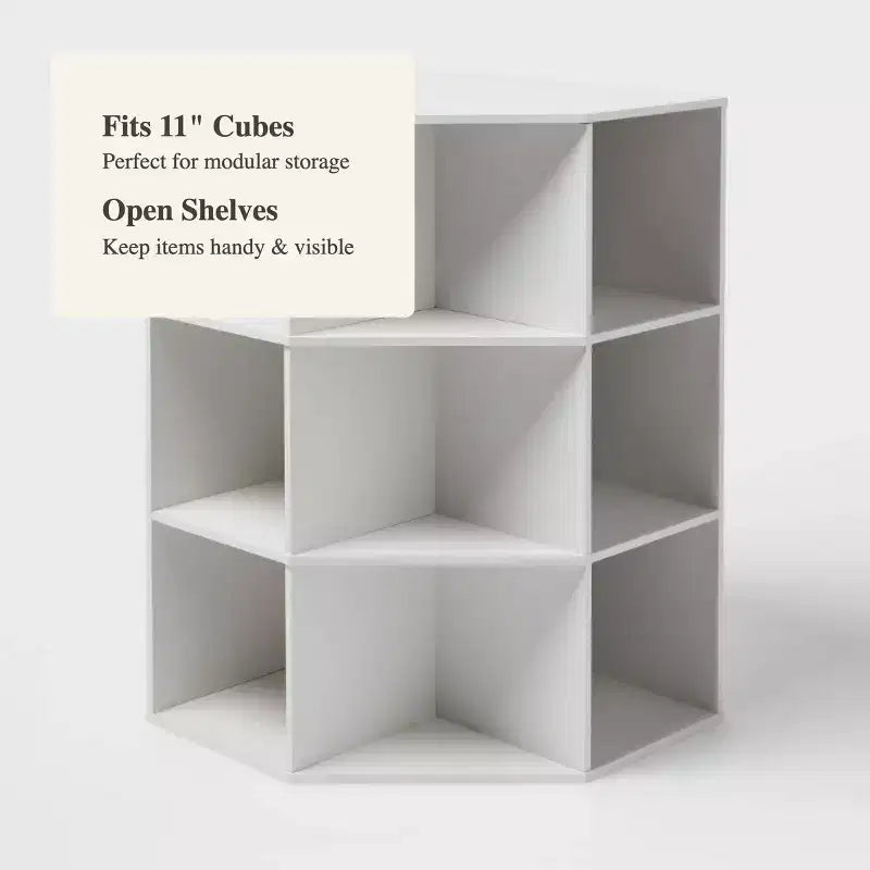 Libreria ad Angolo a 9 Cubi Bianca | Organizer da Angolo da 91 cm