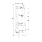 Scaffale a Scala a 4 Livelli da 13 Pollici con Contenitore Organizer | MDF Bianco