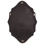 Specchio da Parete Ovale con Cornice in Legno e Dettaglio a Medaglione Floreale in Bronzo | 68,5x48 cm