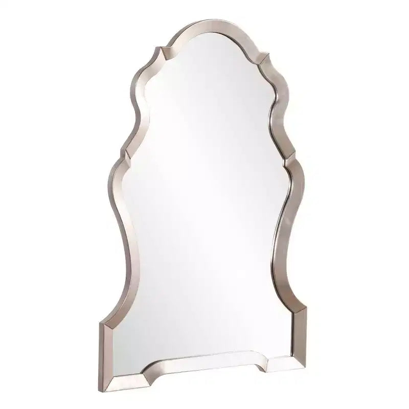 Specchio da Parete Art Déco con Foro per Chiave da 44" Argento | Grande Specchio Decorativo