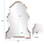 Specchio da Parete Art Déco con Foro per Chiave da 44" Argento | Grande Specchio Decorativo