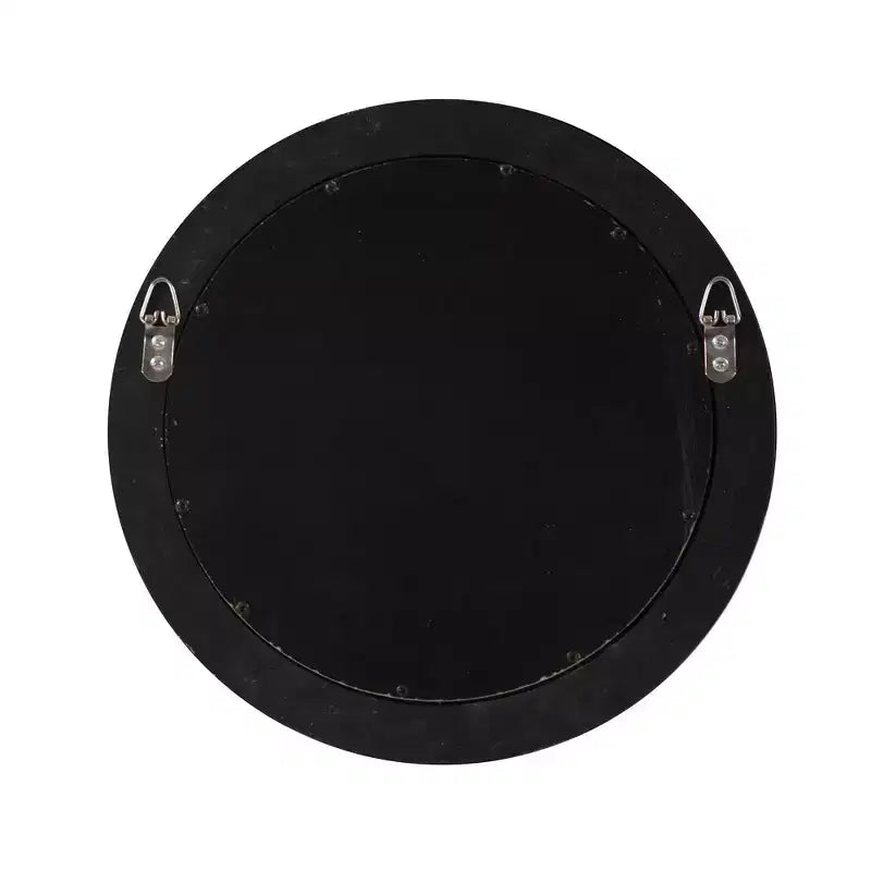 Specchio da parete convesso rotondo da 14" con accento nero opaco e inserto argentato