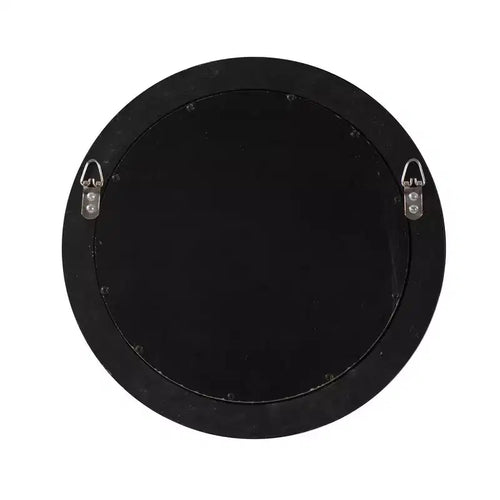 Specchio da parete convesso rotondo da 14" con accento nero opaco e inserto argentato
