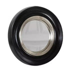 Specchio da parete convesso rotondo da 14" con accento nero opaco e inserto argentato