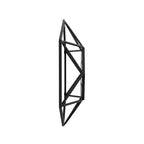 Specchio da parete geometrico 3D in metallo nero opaco da 16" | Specchio decorativo moderno