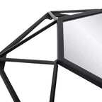 Specchio da parete geometrico 3D in metallo nero opaco da 16" | Specchio decorativo moderno