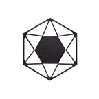 Specchio da parete geometrico 3D in metallo nero opaco da 16" | Specchio decorativo moderno