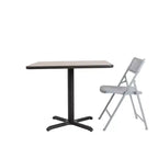 Sedia pieghevole Comfort, confezione da 4, con design VentiFlex, color platino