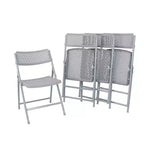 Sedia pieghevole Comfort, confezione da 4, con design VentiFlex, color platino