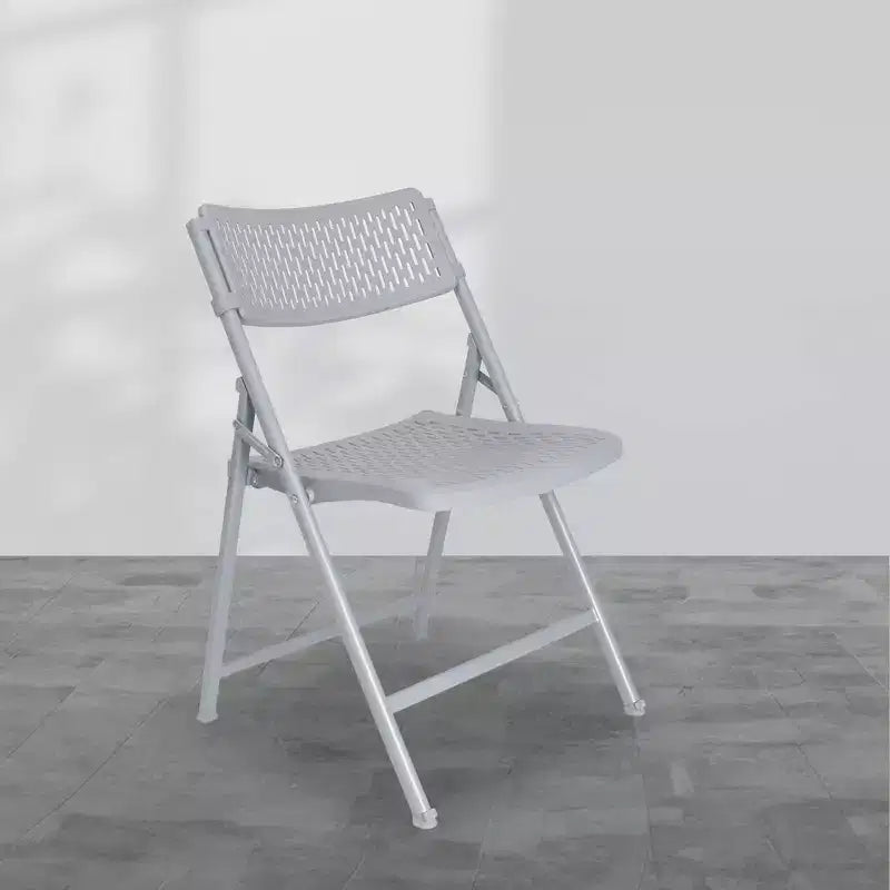 Sedia pieghevole Comfort, confezione da 4, con design VentiFlex, color platino