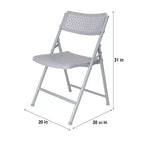 Sedia pieghevole Comfort, confezione da 4, con design VentiFlex, color platino