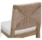 Set di 4 sgabelli da bar in Boucle color crema con schienale in erba marina, altezza bancone | Seduta da 62,2 cm
