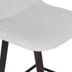 Sgabello da bancone artigianale rivestito con schienale | Gambe in legno di gomma, Beige