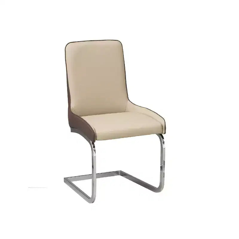 Set di 2 sedie da pranzo imbottite contemporanee marroni