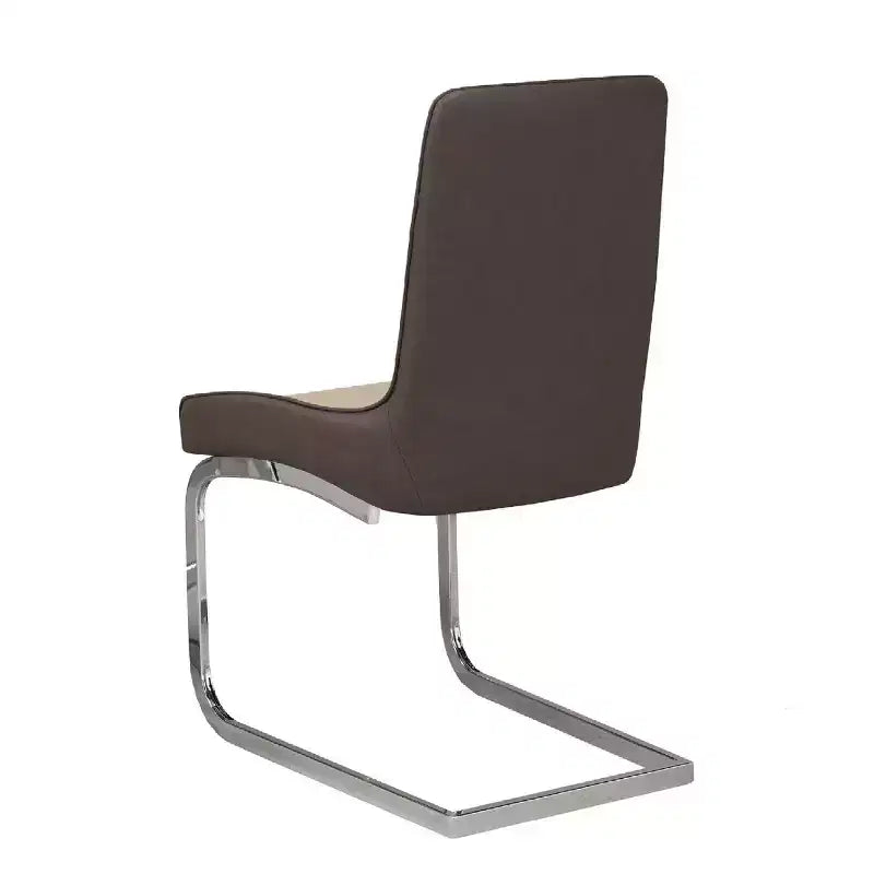 Set di 2 sedie da pranzo imbottite contemporanee marroni