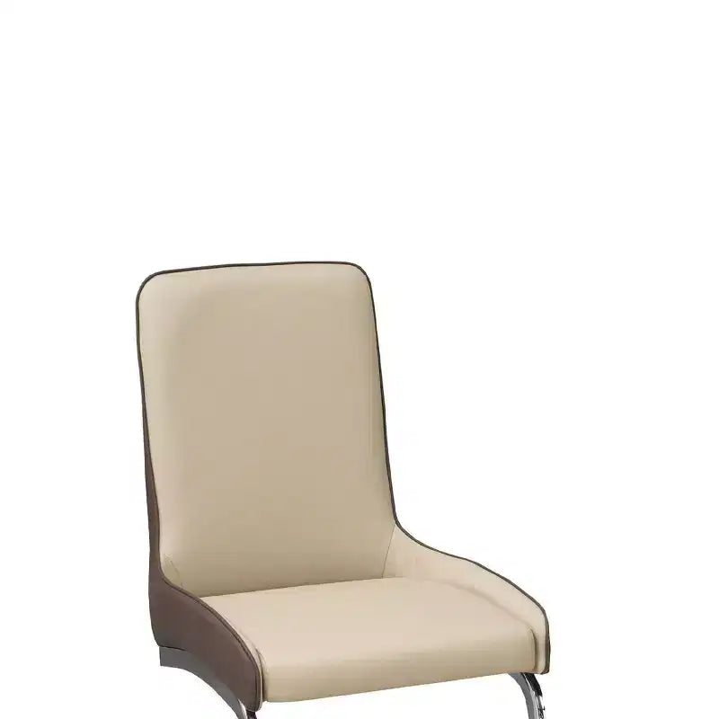 Set di 2 sedie da pranzo imbottite contemporanee marroni
