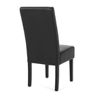 Set di 2 sedie da pranzo T-Stitch in similpelle nero mezzanotte/espresso