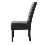 Set di 2 sedie da pranzo T-Stitch in similpelle nero mezzanotte/espresso