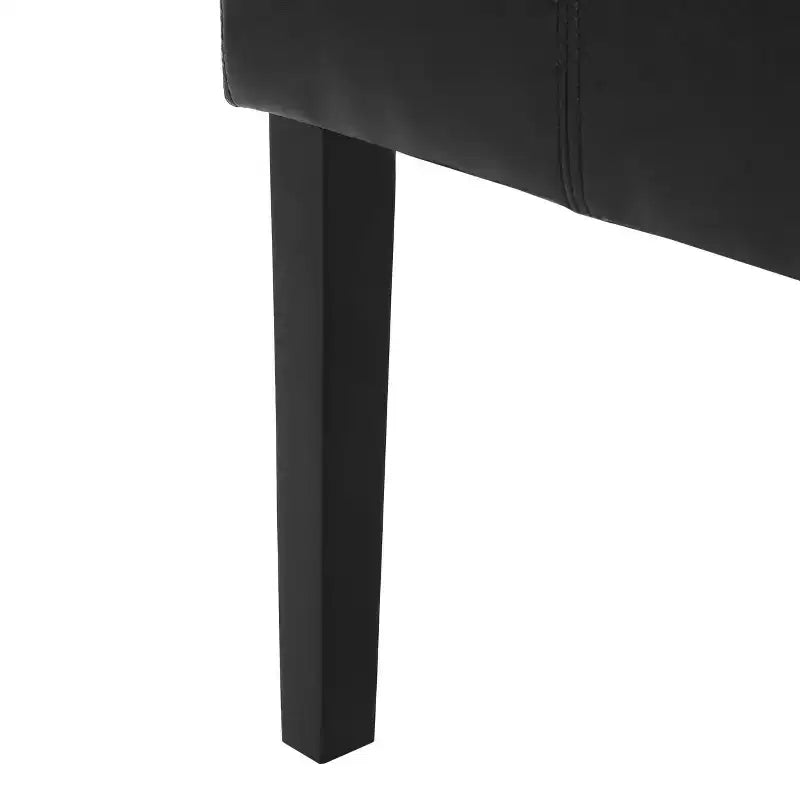 Set di 2 sedie da pranzo T-Stitch in similpelle nero mezzanotte/espresso