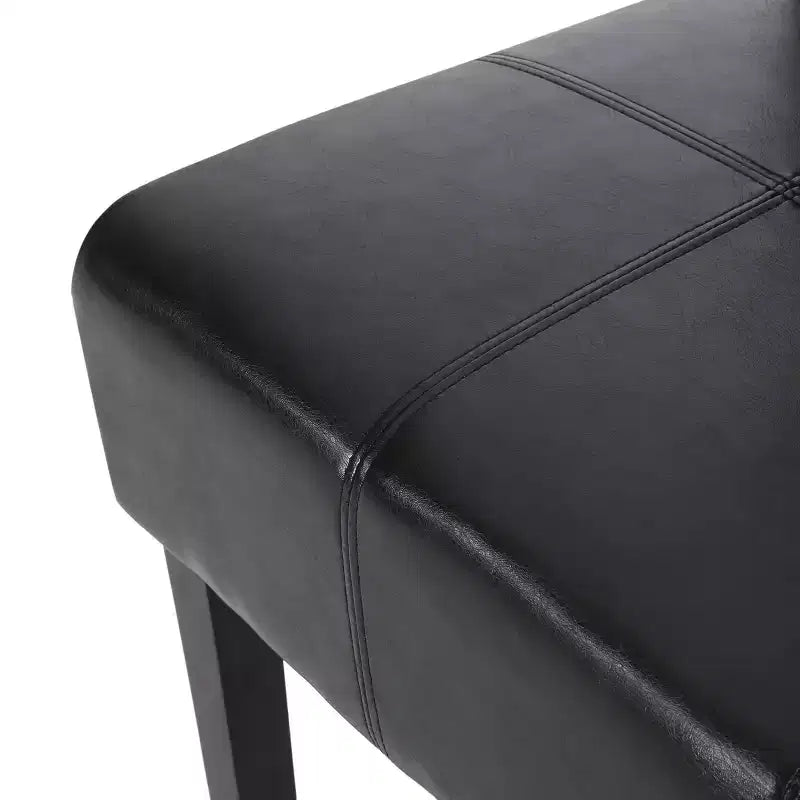 Set di 2 sedie da pranzo T-Stitch in similpelle nero mezzanotte/espresso