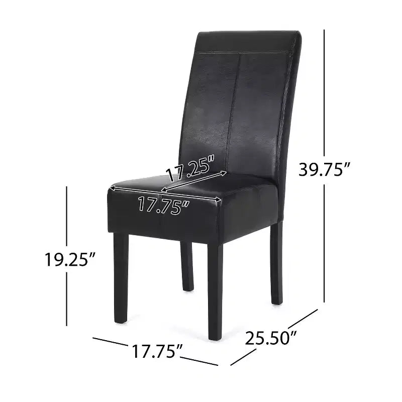 Set di 2 sedie da pranzo T-Stitch in similpelle nero mezzanotte/espresso