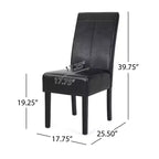 Set di 2 sedie da pranzo T-Stitch in similpelle nero mezzanotte/espresso