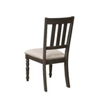 Set di 2 sedie da pranzo imbottite con borchie e gambe intagliate | Beige