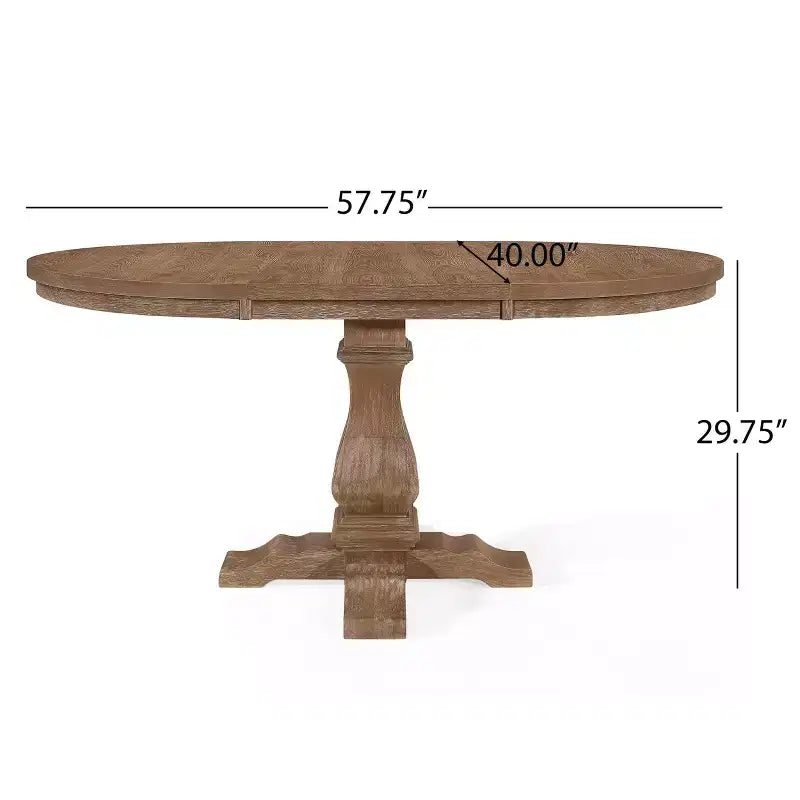 Set da pranzo da masseria espandibile 5 pezzi con 4 sedie imbottite | Marrone naturale/frassino chiaro