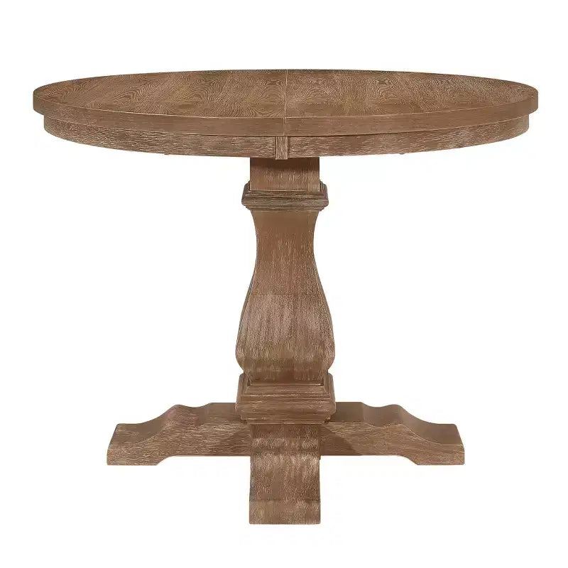 Set da pranzo da masseria espandibile 5 pezzi con 4 sedie imbottite | Marrone naturale/frassino chiaro