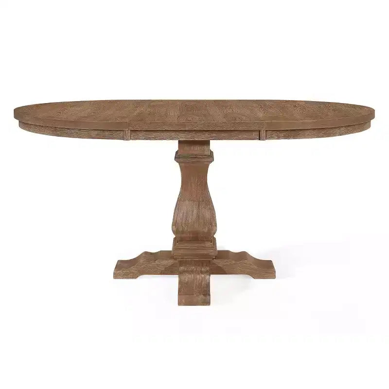 Set da pranzo da masseria espandibile 5 pezzi con 4 sedie imbottite | Marrone naturale/frassino chiaro