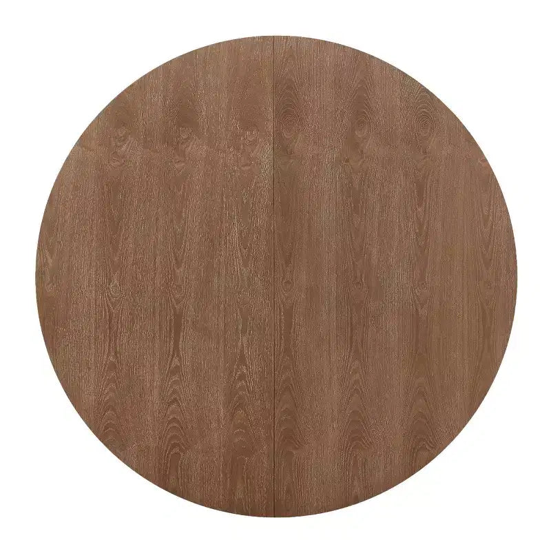 Set da pranzo da masseria espandibile 5 pezzi con 4 sedie imbottite | Marrone naturale/frassino chiaro