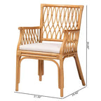 Poltrona bohémien in rattan color miele chiaro