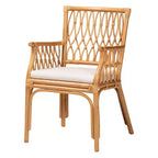 Poltrona bohémien in rattan color miele chiaro