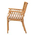 Poltrona bohémien in rattan color miele chiaro
