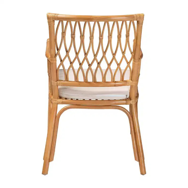 Poltrona bohémien in rattan color miele chiaro