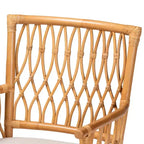 Poltrona bohémien in rattan color miele chiaro