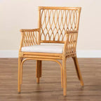 Poltrona bohémien in rattan color miele chiaro