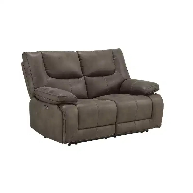 Divanetto reclinabile motorizzato Power Motion con porte di ricarica USB in grigio | Divano da 64"