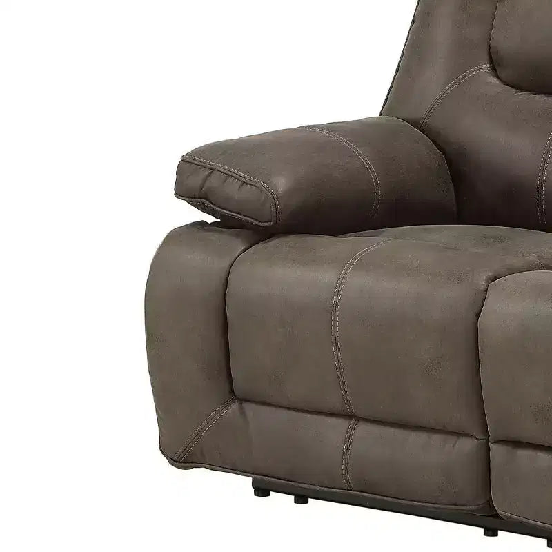 Divanetto reclinabile motorizzato Power Motion con porte di ricarica USB in grigio | Divano da 64"