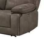 Divanetto reclinabile motorizzato Power Motion con porte di ricarica USB in grigio | Divano da 64"
