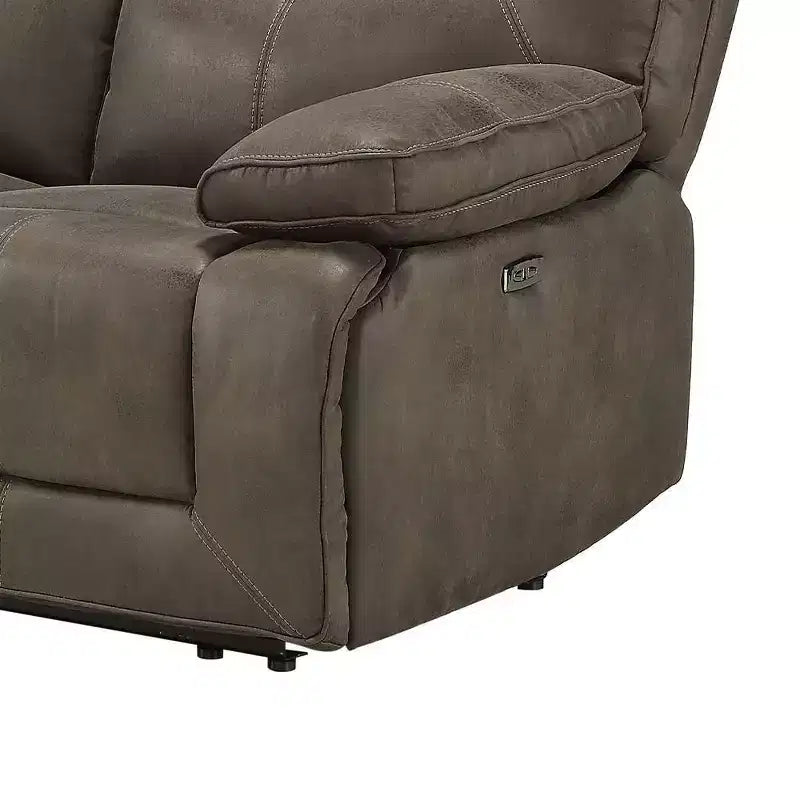 Divanetto reclinabile motorizzato Power Motion con porte di ricarica USB in grigio | Divano da 64"