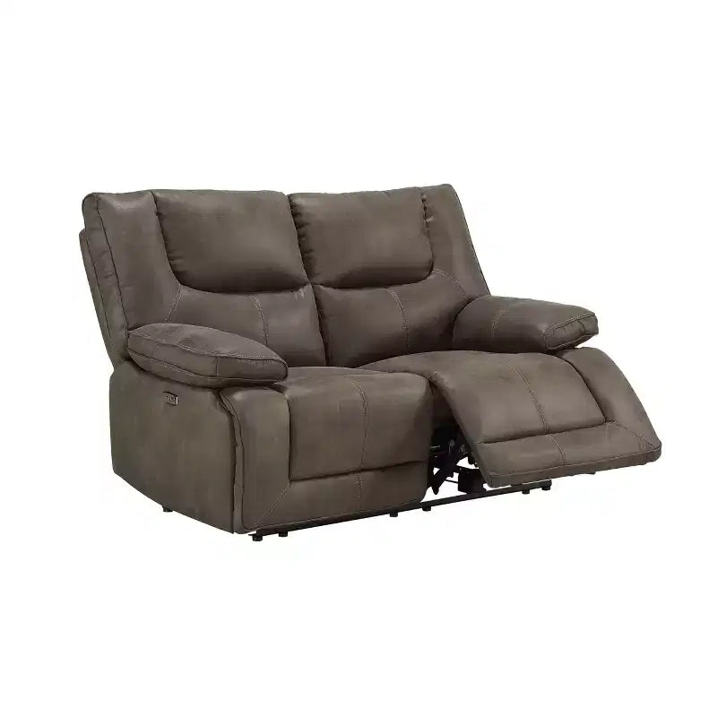 Divanetto reclinabile motorizzato Power Motion con porte di ricarica USB in grigio | Divano da 64"