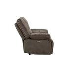 Divanetto reclinabile motorizzato Power Motion con porte di ricarica USB in grigio | Divano da 64"