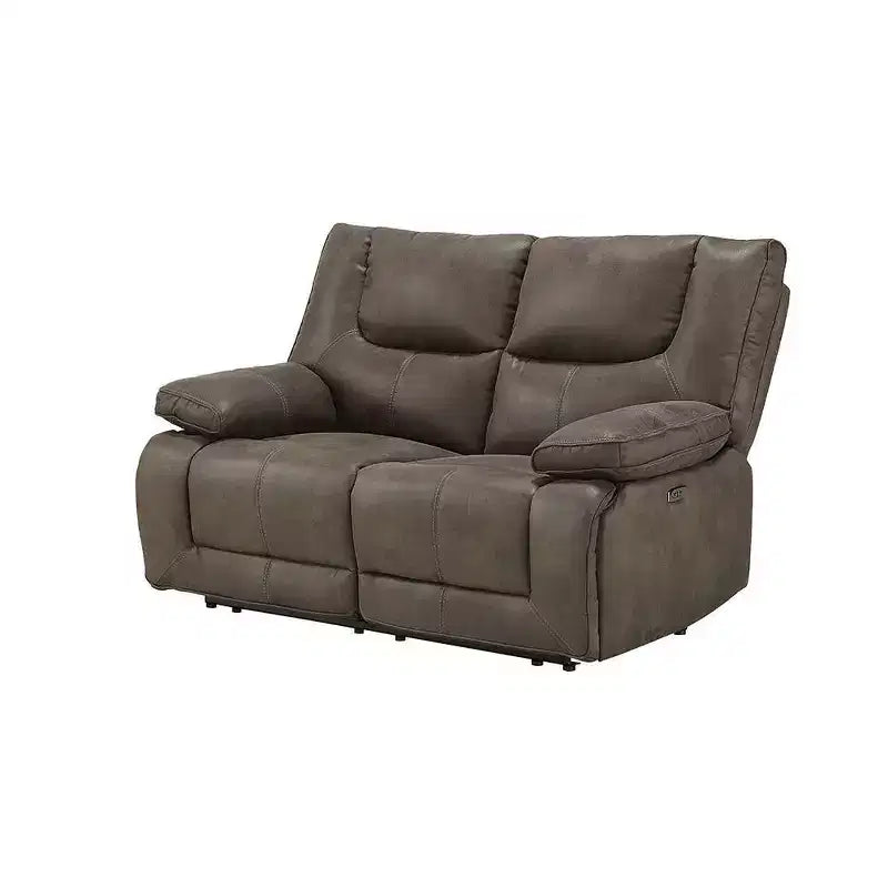 Divanetto reclinabile motorizzato Power Motion con porte di ricarica USB in grigio | Divano da 64"