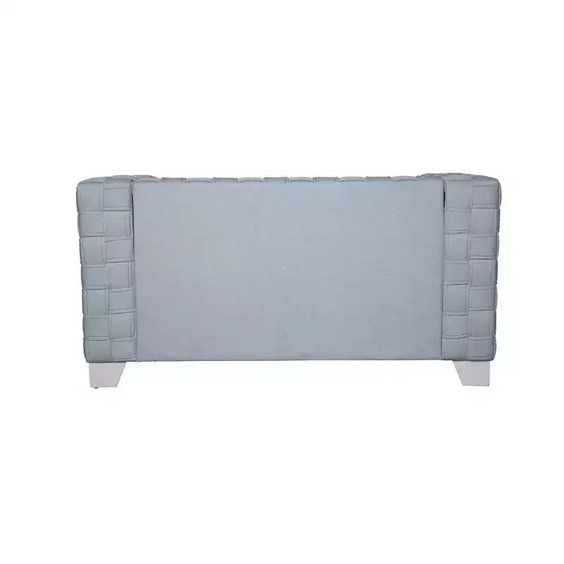Divanetto 63" in ciniglia verde acqua chiaro con gambe in legno bianco | Divano moderno a 2 posti