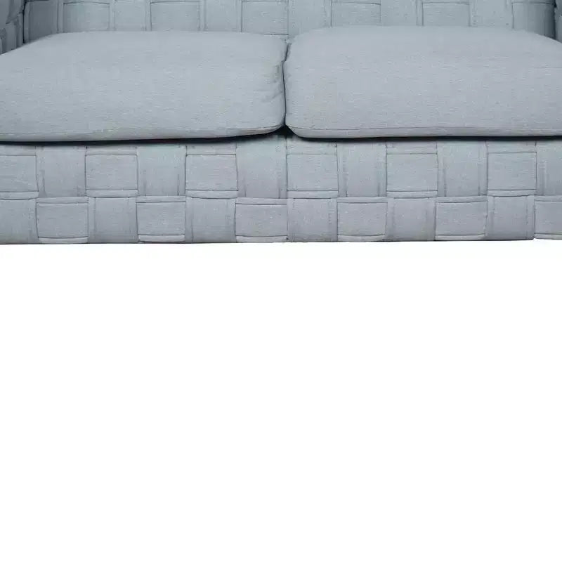 Divanetto 63" in ciniglia verde acqua chiaro con gambe in legno bianco | Divano moderno a 2 posti