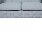 Divanetto 63" in ciniglia verde acqua chiaro con gambe in legno bianco | Divano moderno a 2 posti