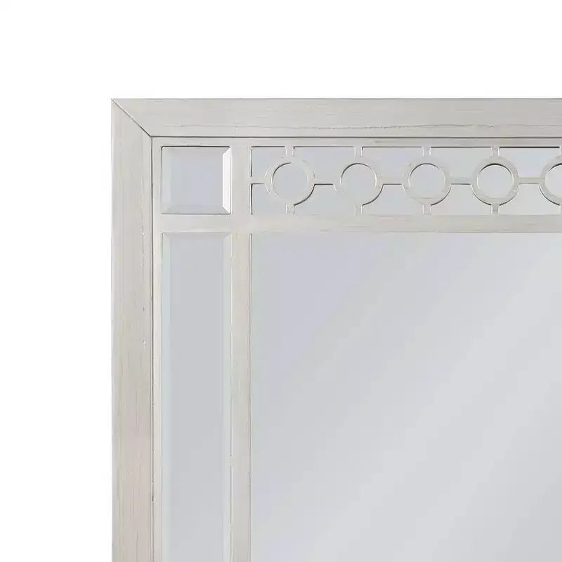 Specchio da Comò con Intarsio Smussato Finitura Argento | Camera da Letto Glamour